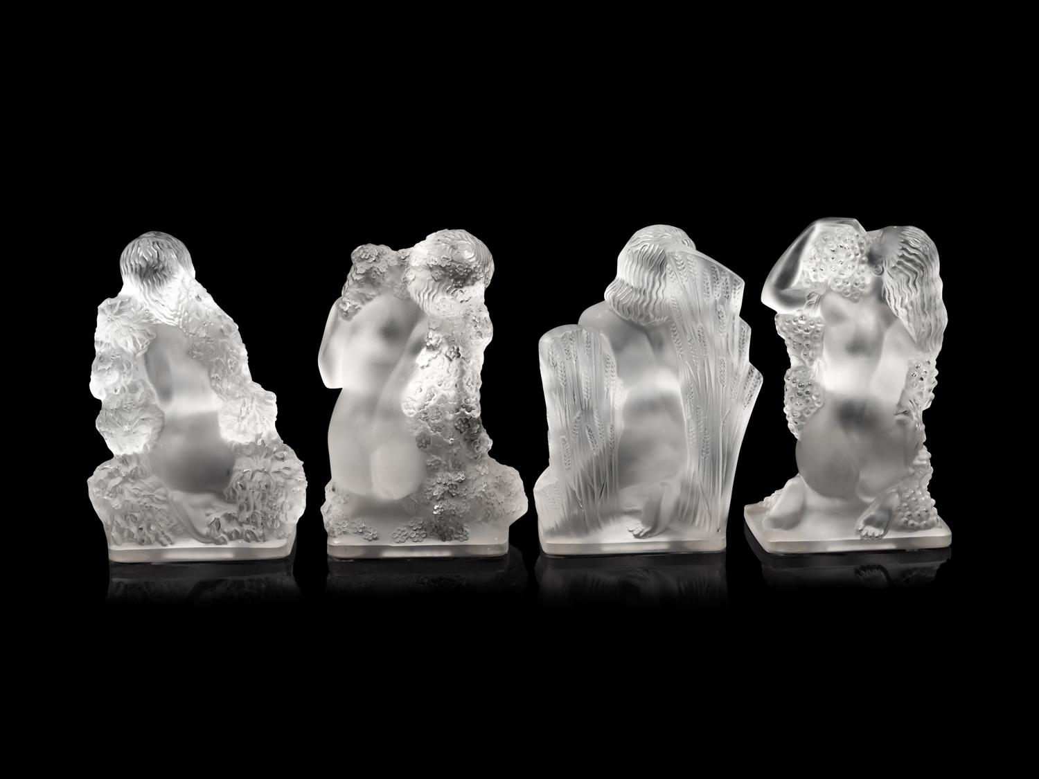 A Set of Four Lalique Surtout Quatres Saisons Figures