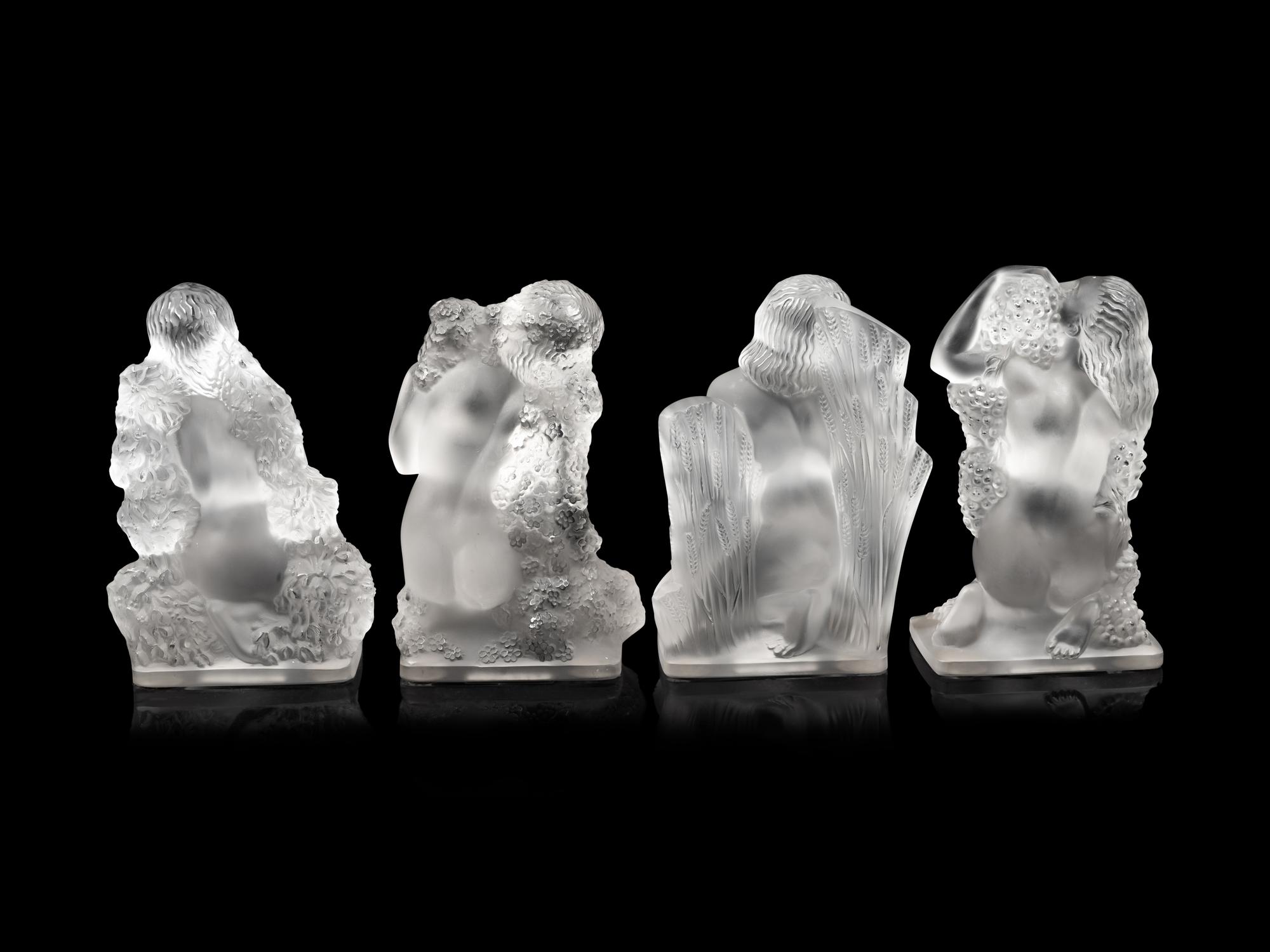 A Set of Four Lalique Surtout Quatres Saisons Figures