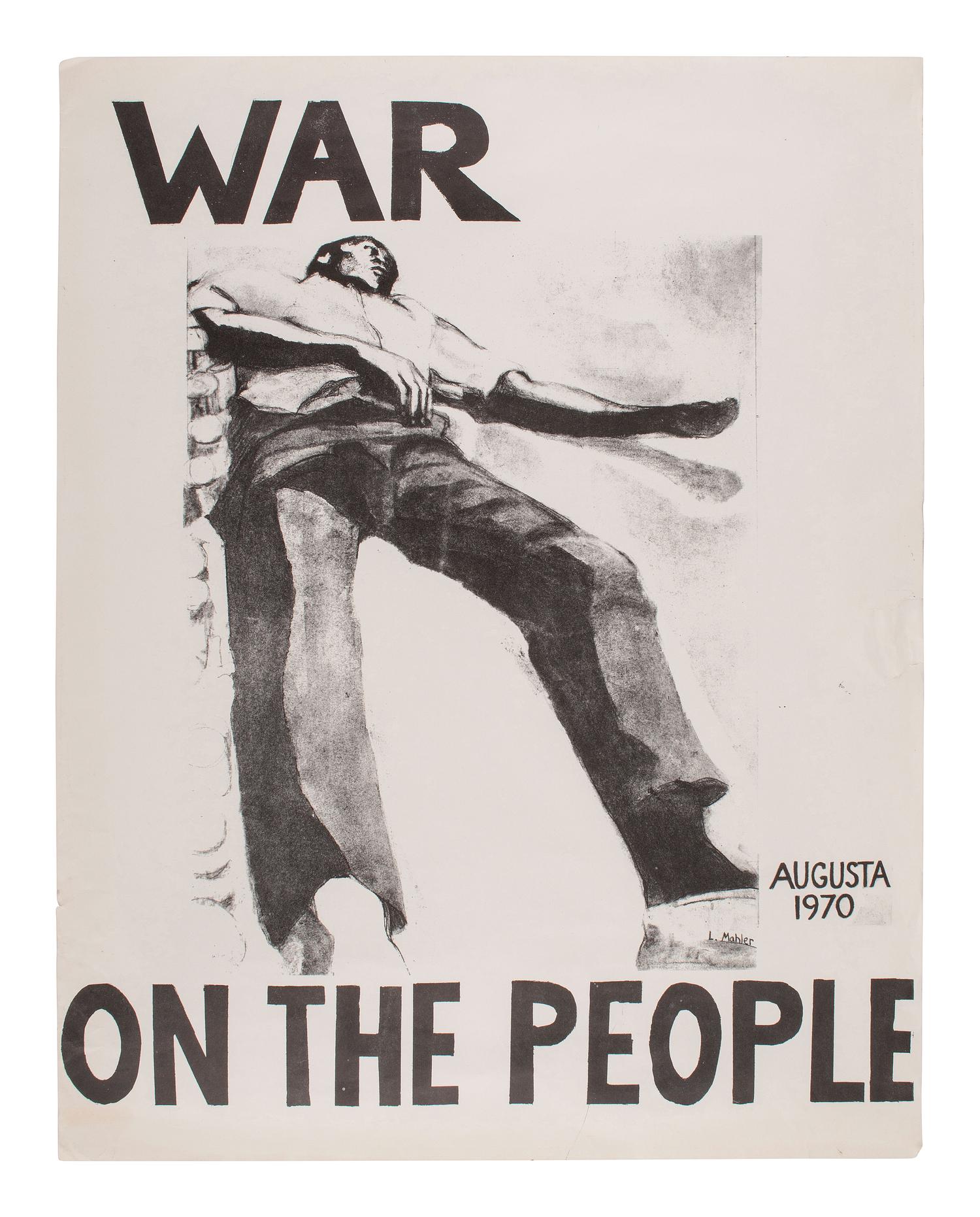 [AFRICAN AMERICANA - PROTEST]. MAHLER, Lucy, artist. War on the People . Augusta, GA, 1970.