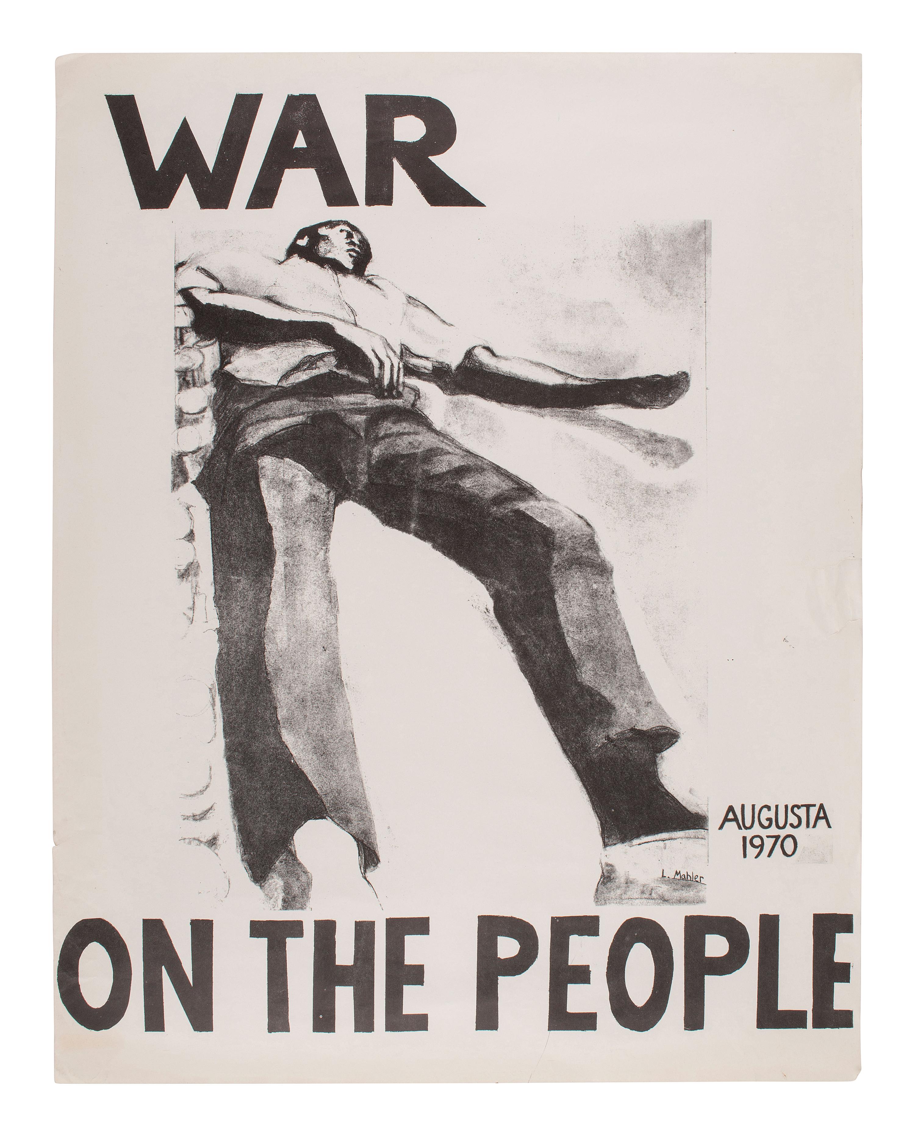 [AFRICAN AMERICANA - PROTEST]. MAHLER, Lucy, artist. War on the People . Augusta, GA, 1970.