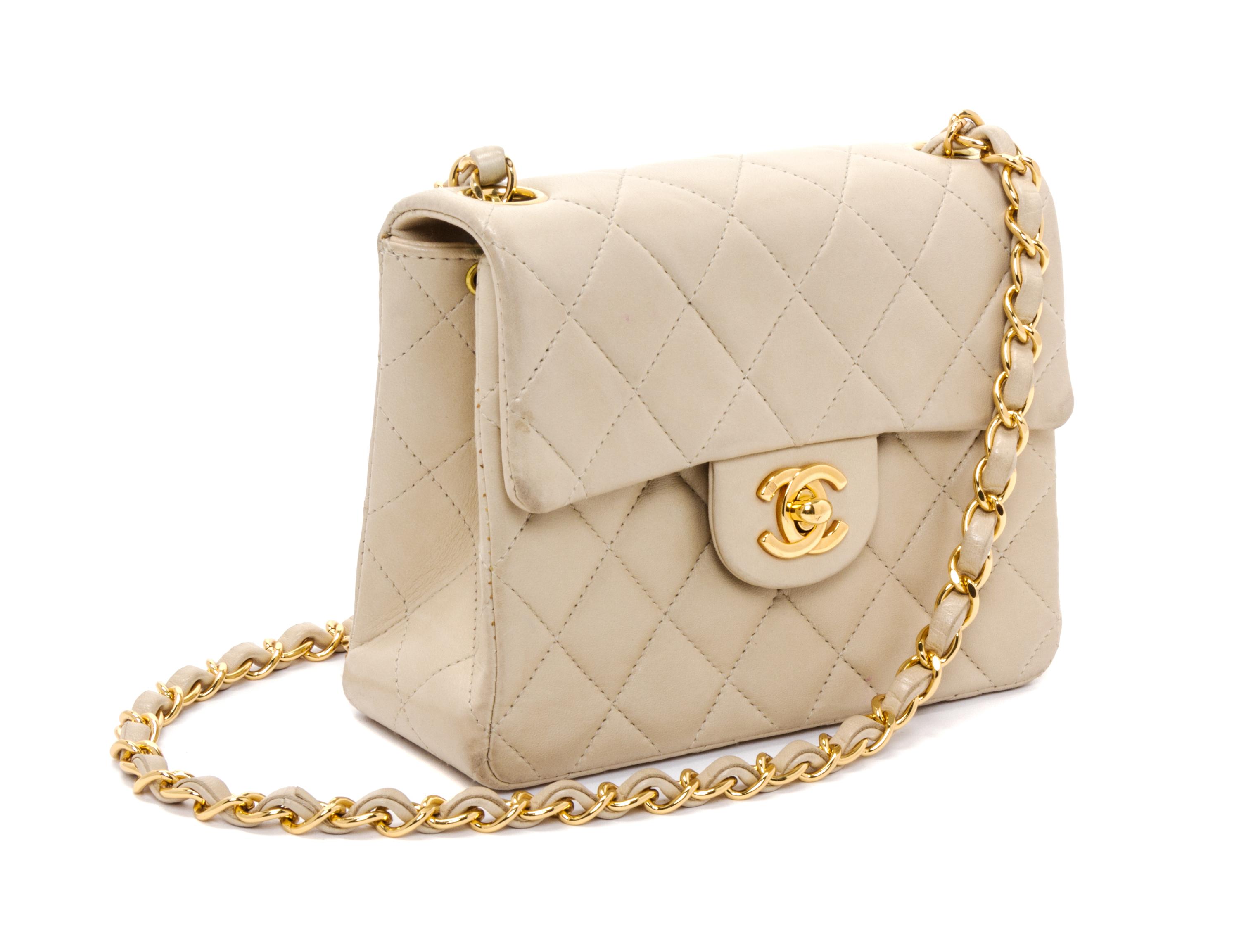 A Chanel Cream Calfskin Leather Small Flap Handbag, 6.5" x 5.5" x 2.5".