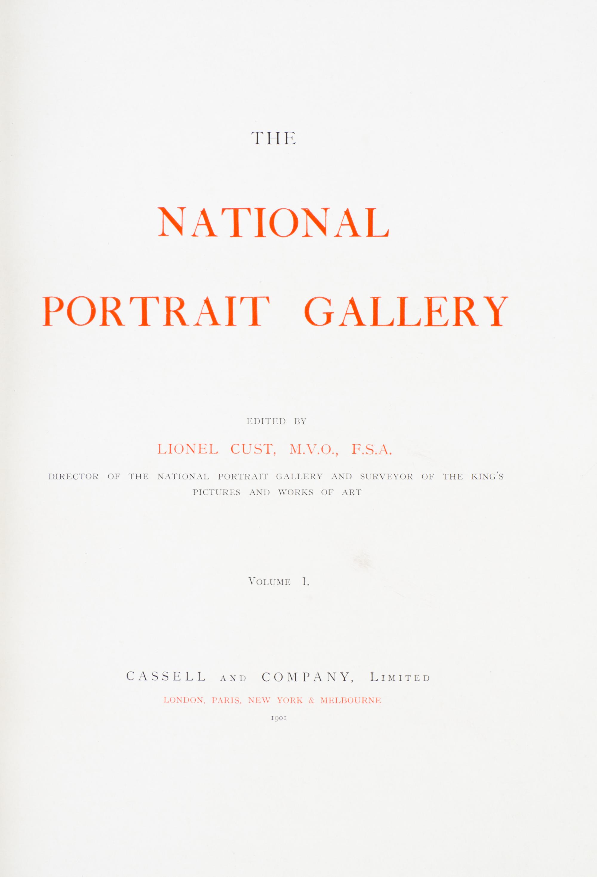 (NATIONAL PORTRAIT GALLERY) CUST, LIONEL, ed. London, 1902. 2 vols. Limited. With one other (3)