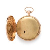 18K PINK GOLD REPEATER OPEN FACE POCKET WATCH