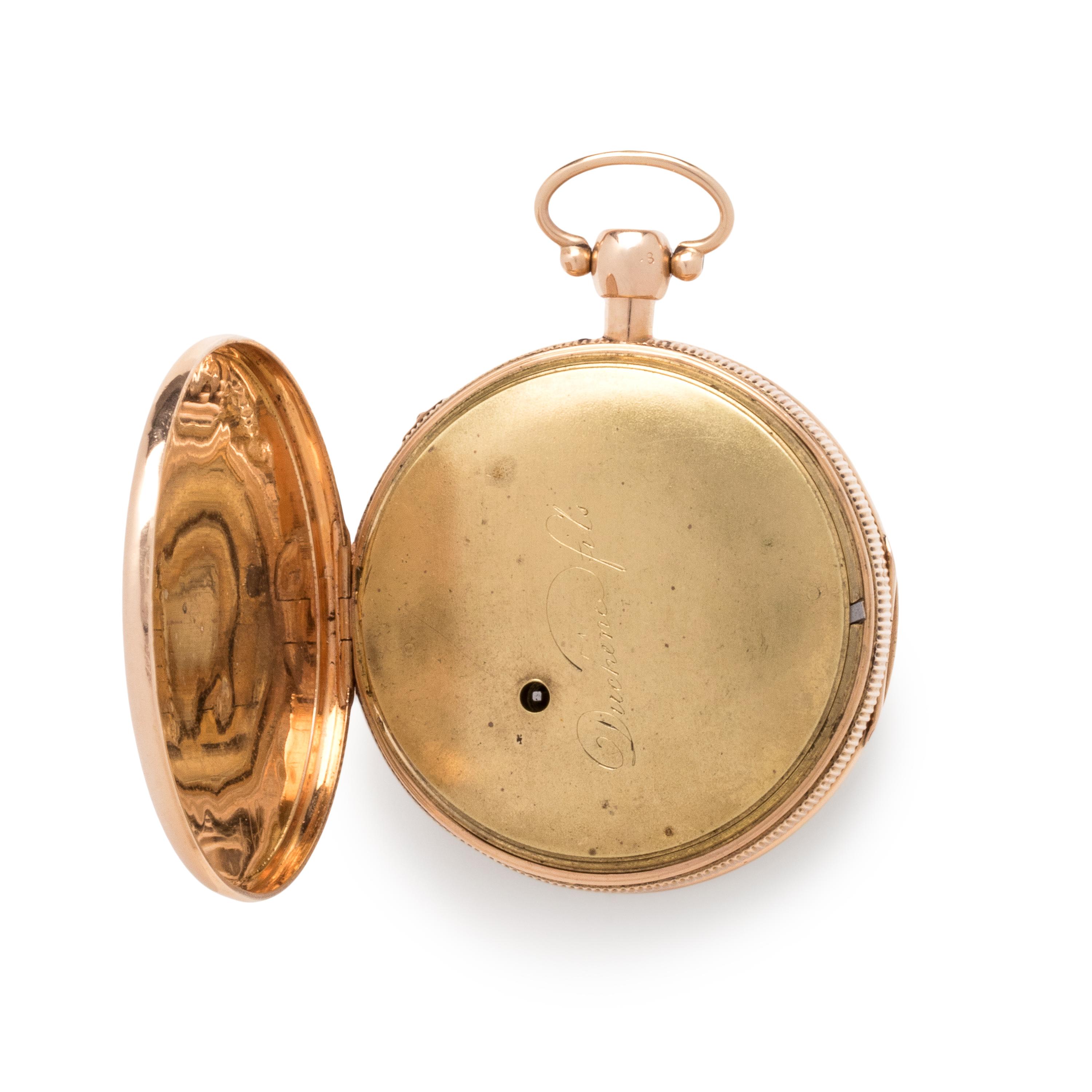 18K PINK GOLD REPEATER OPEN FACE POCKET WATCH