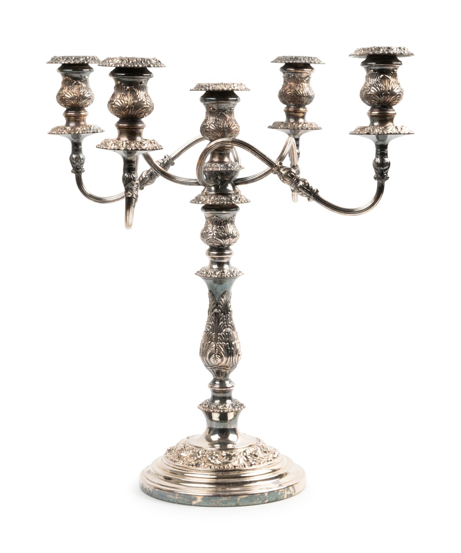 A Silver-Plate Five-Light Candelabrum