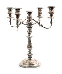 A Silver-Plate Five-Light Candelabrum