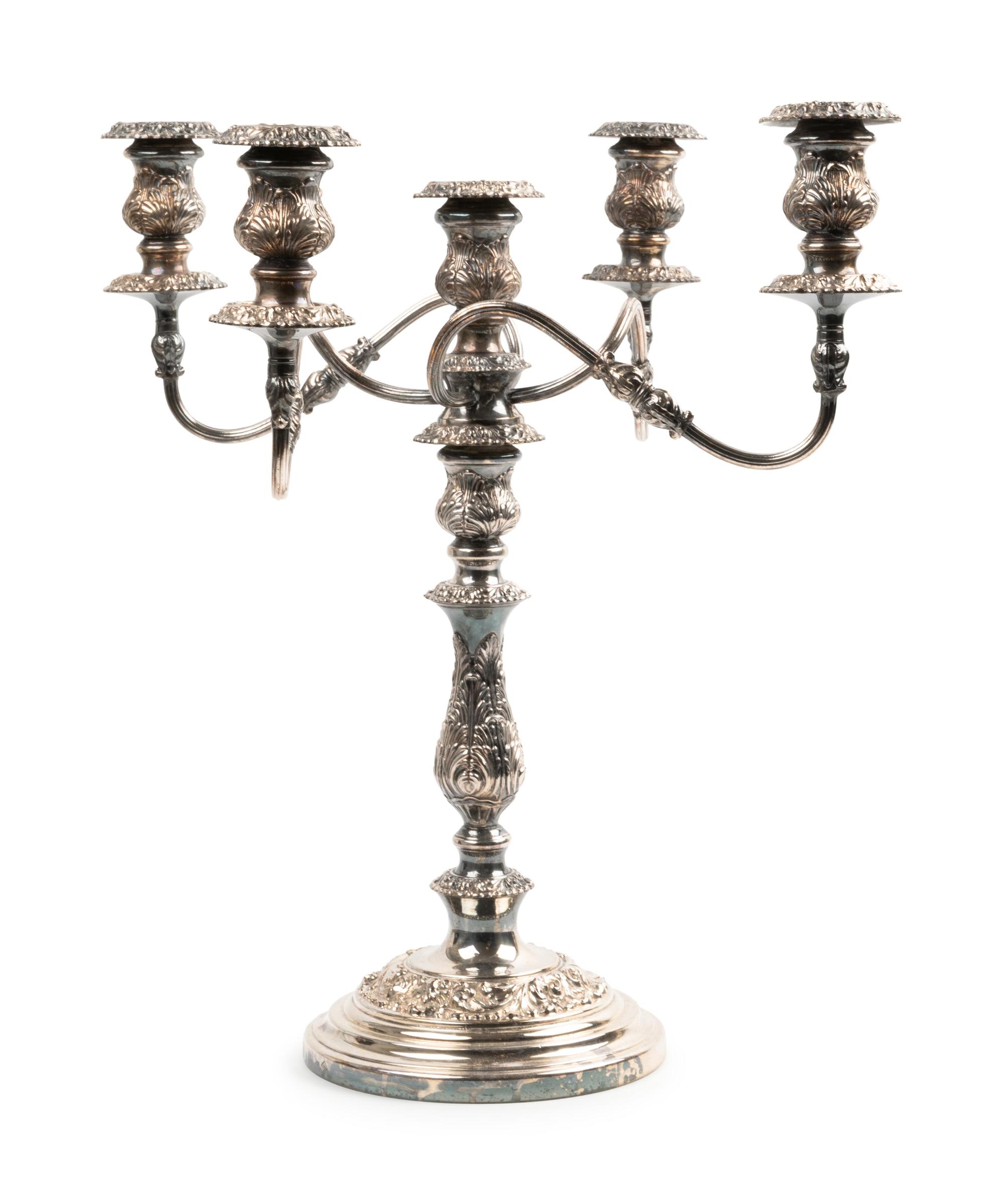 A Silver-Plate Five-Light Candelabrum