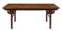 A Large Chinese Elmwood Painting Table, Hua'an Height 31 3/4 x width 81 x depth 31 inches. — QING DYNASTY (1644-1911)