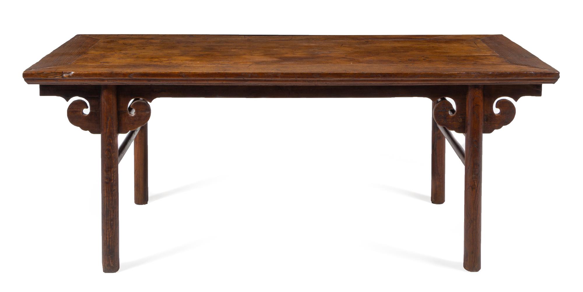 A Large Chinese Elmwood Painting Table, Hua'an Height 31 3/4 x width 81 x depth 31 inches. — QING DYNASTY (1644-1911)