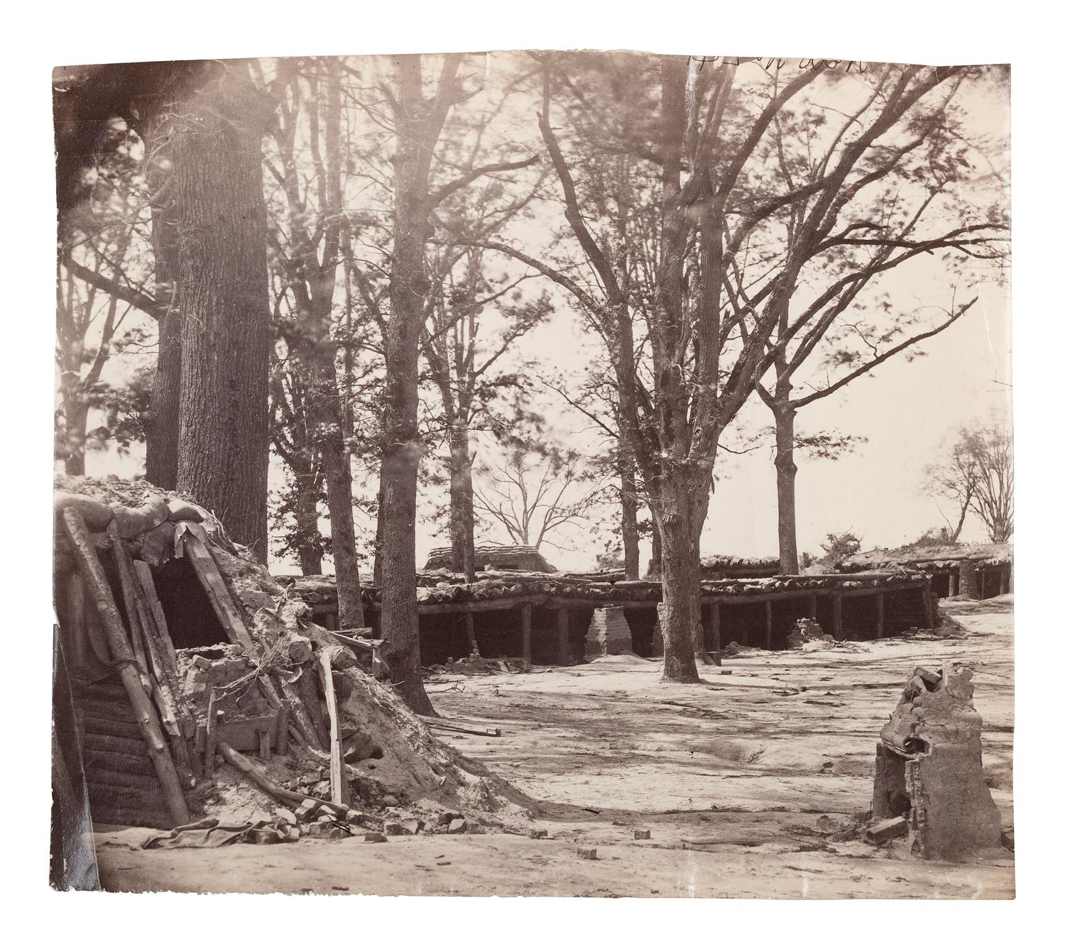 [CIVIL WAR]. O'SULLIVAN, Timothy H., (1840-1882), photographer. Interior of Fort Stedman, in front of Petersburg, Virginia . April-May 1865.