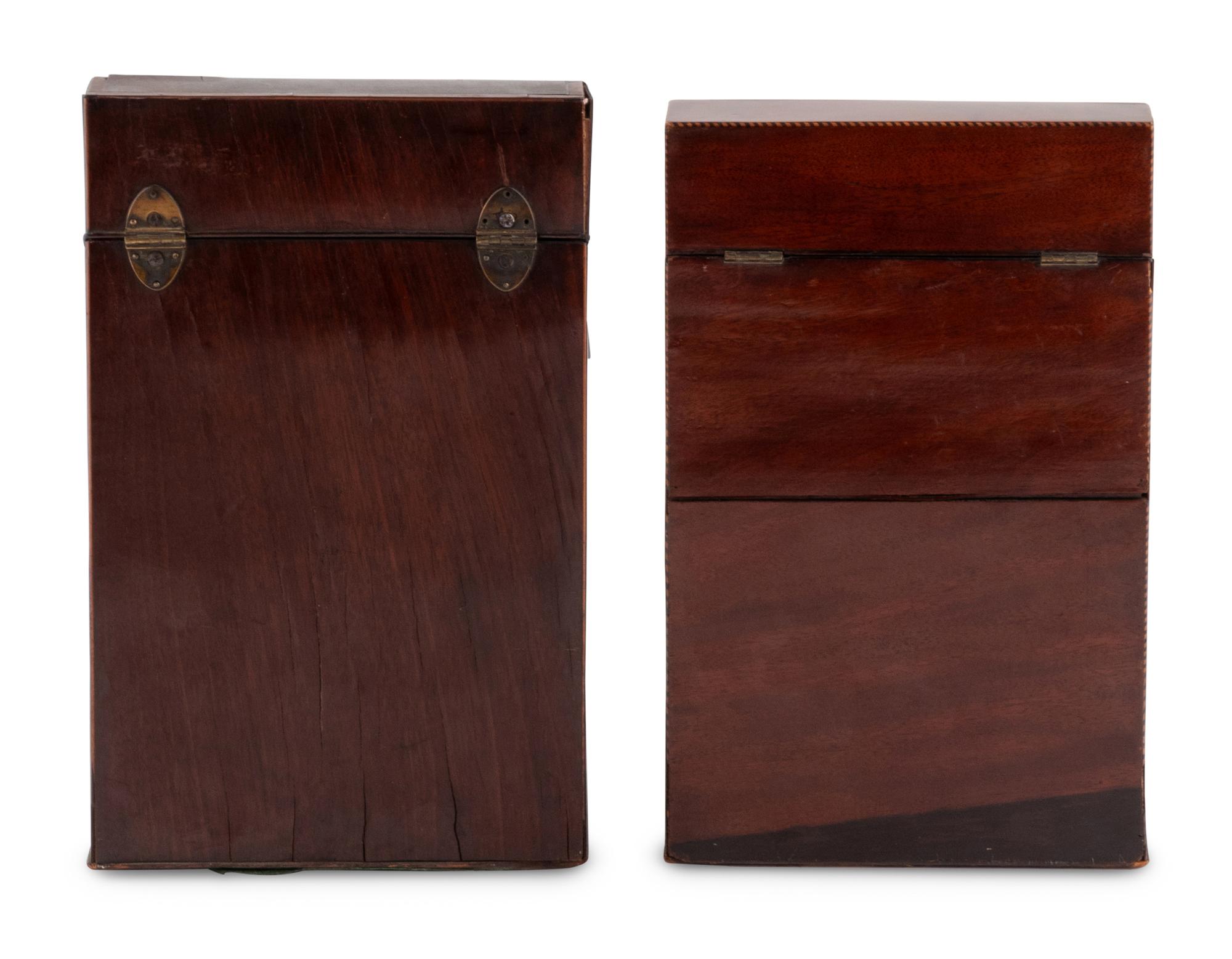 Two George III Mahogany Knife Boxes
