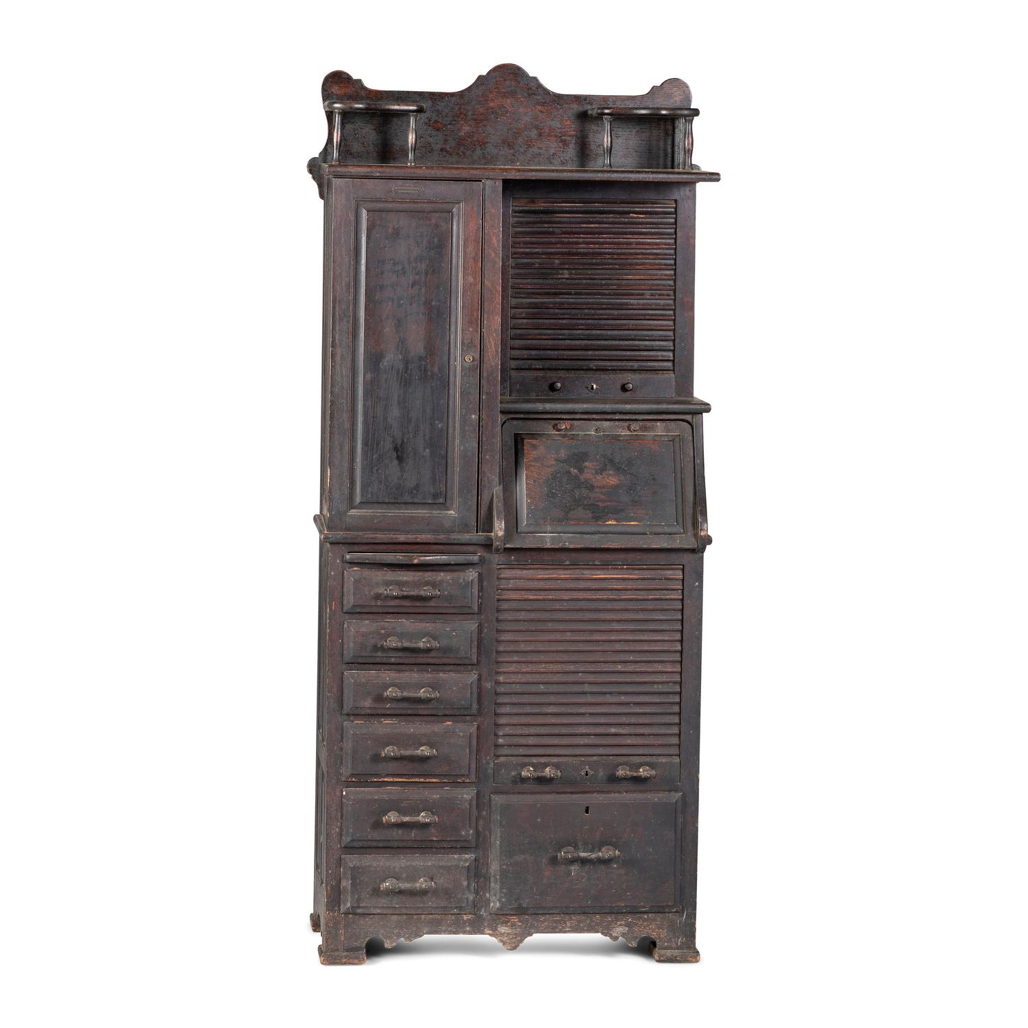 A Harvard Company Oak Dental Cabinet