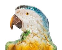 A Pair of Italian Glazed Terracotta Macaws