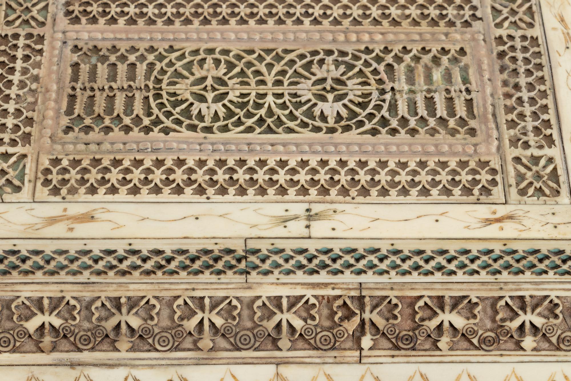 A Russian Prisoner-of-War Carved Bone Table Casket