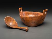 A Burlwood Scoop and Bowl