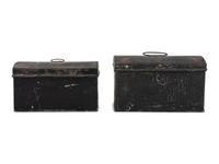 Two Polychrome and Stenciled Toleware Boxes