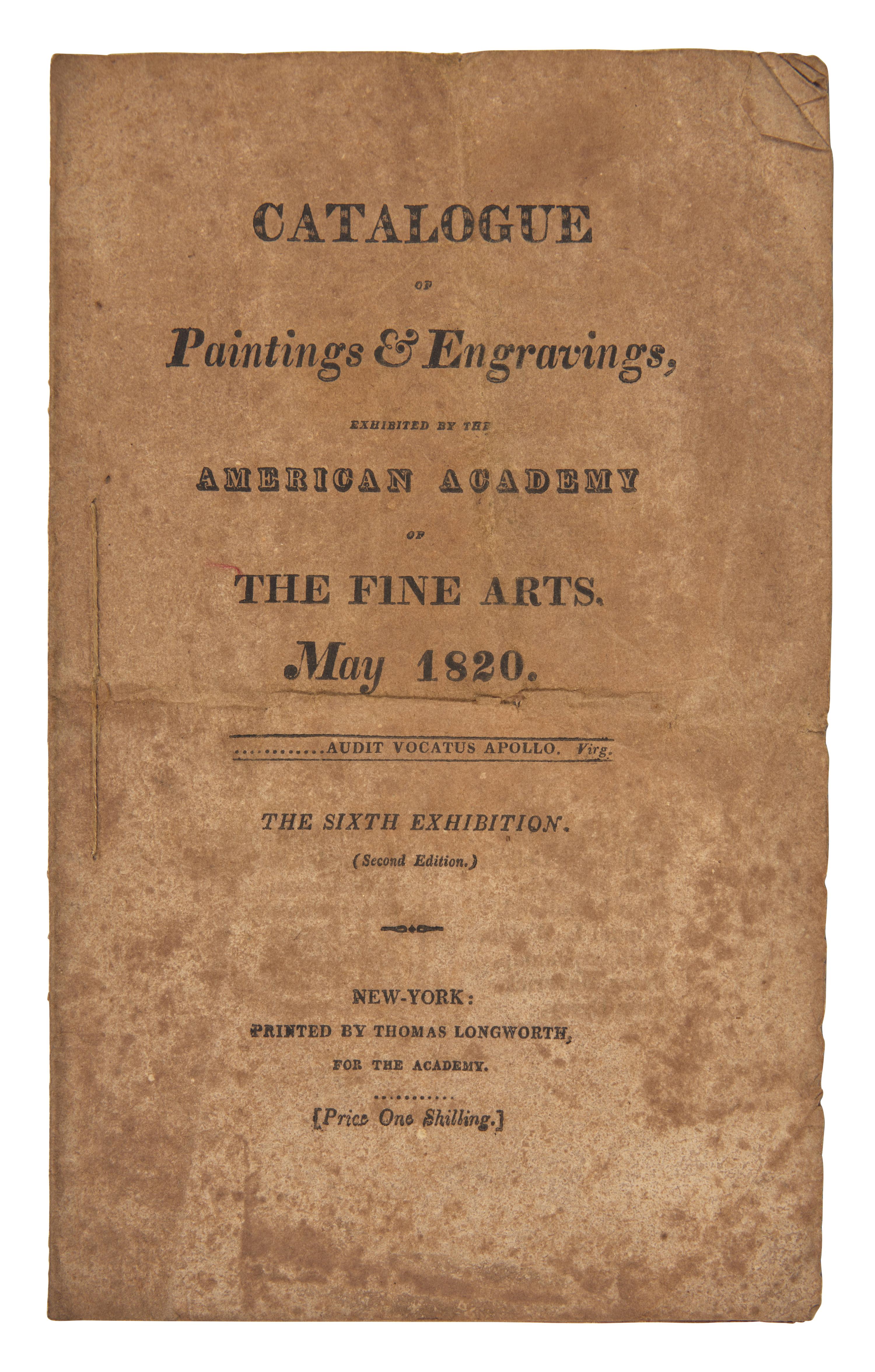[Americana] Trumbull, John. Engraved Admission Ticket for the American Academy of the Fine Arts