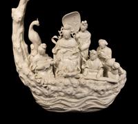Three Chinese Dehua Blanc-de-Chine Porcelain Figural Groups