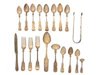 A Group of American Coin Silver Flatware Articles