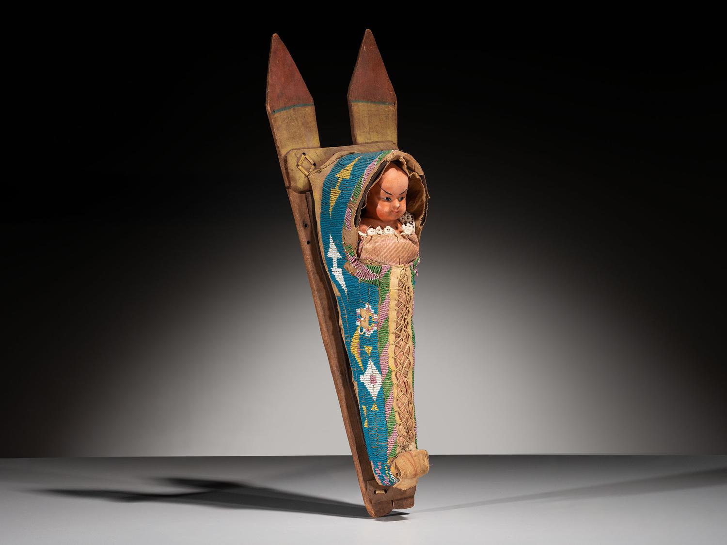 Southern Plains Beaded Cradle, with Doll