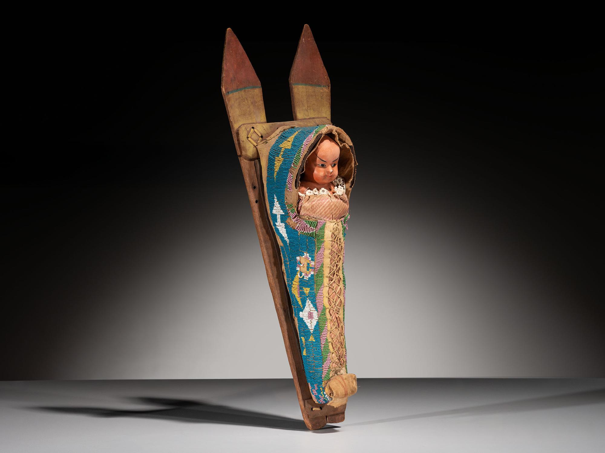 Southern Plains Beaded Cradle, with Doll