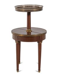 A Louis XVI Style Gilt Metal Mounted Two-Tier Side Table