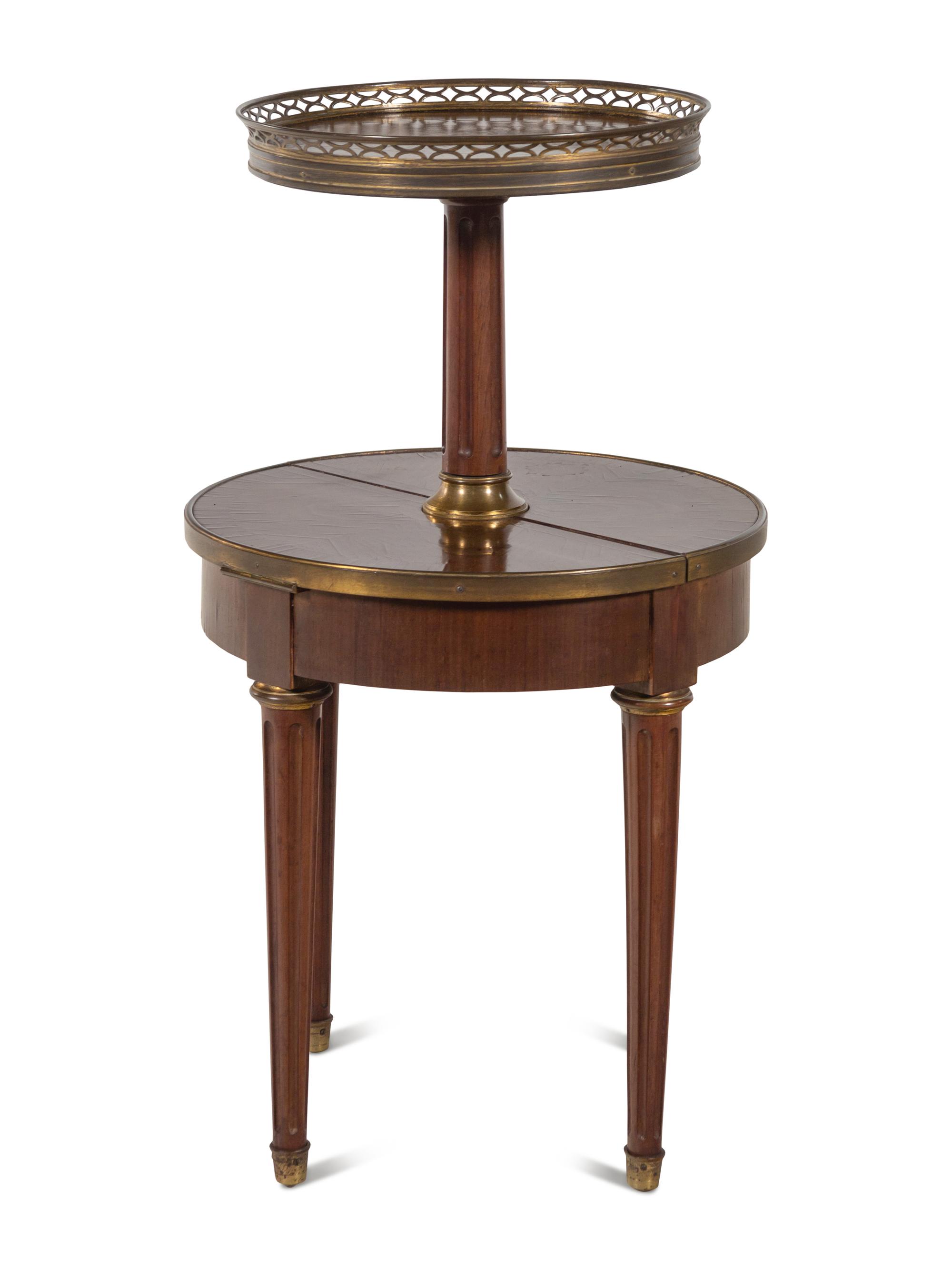 A Louis XVI Style Gilt Metal Mounted Two-Tier Side Table