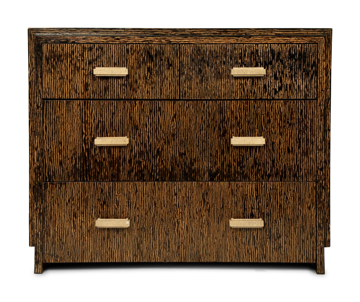 A Contemporary Palmwood-Veneered Chest of Drawers