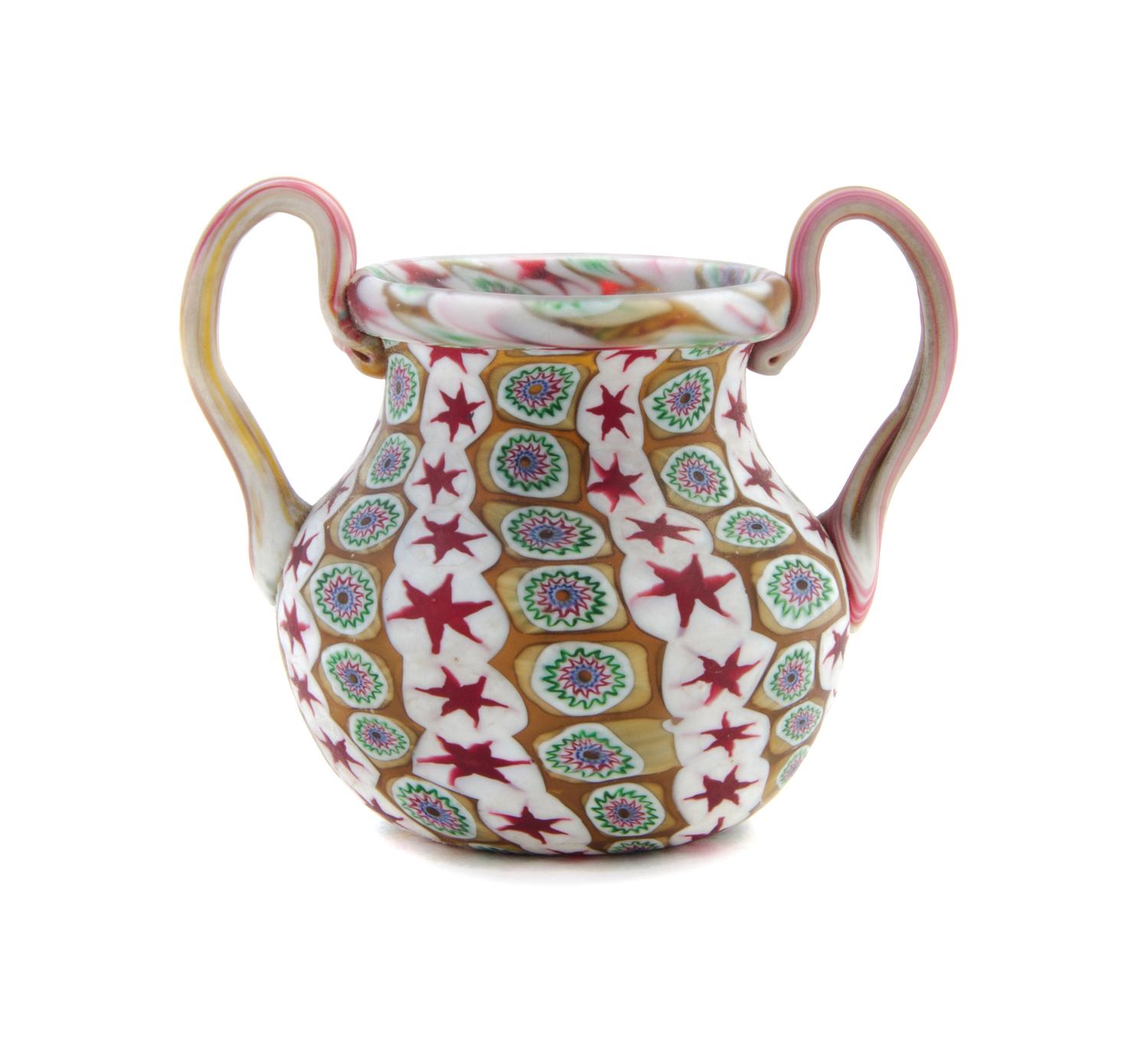 A Venetian Millefiori Glass Vase Height 3 3/4 inches. — 20TH CENTURY