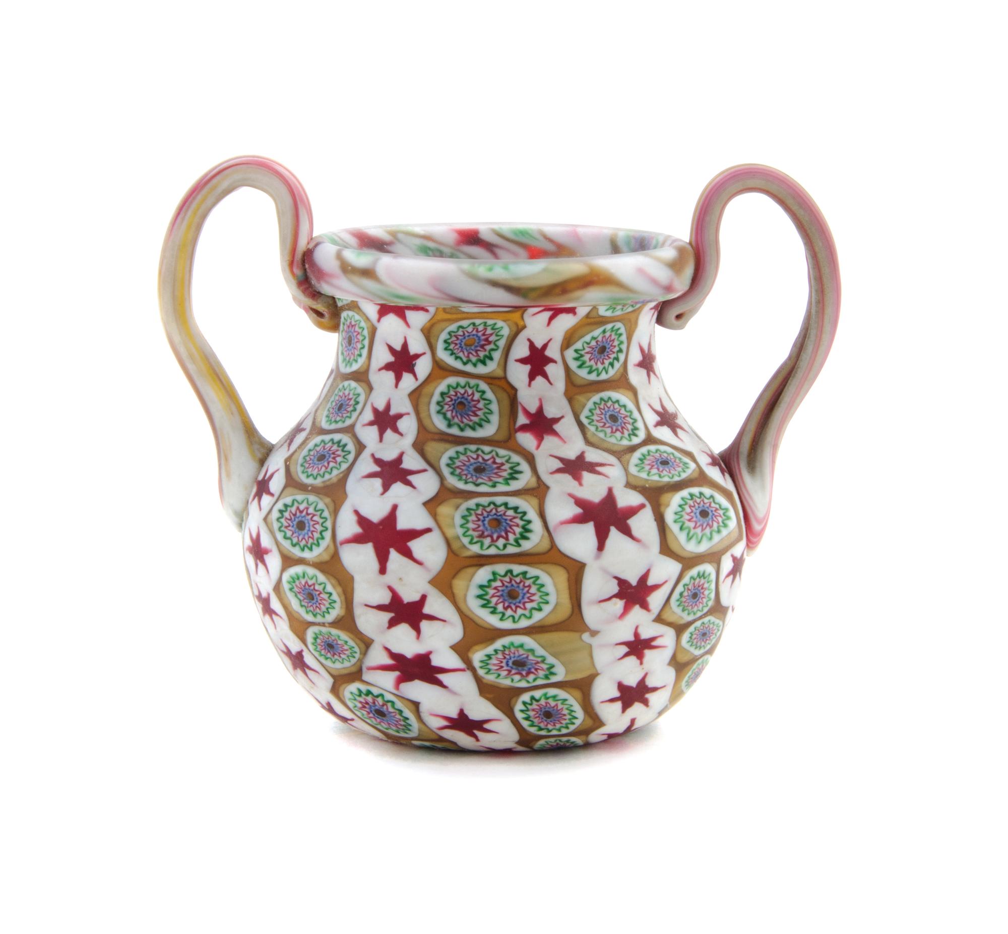 A Venetian Millefiori Glass Vase Height 3 3/4 inches. — 20TH CENTURY