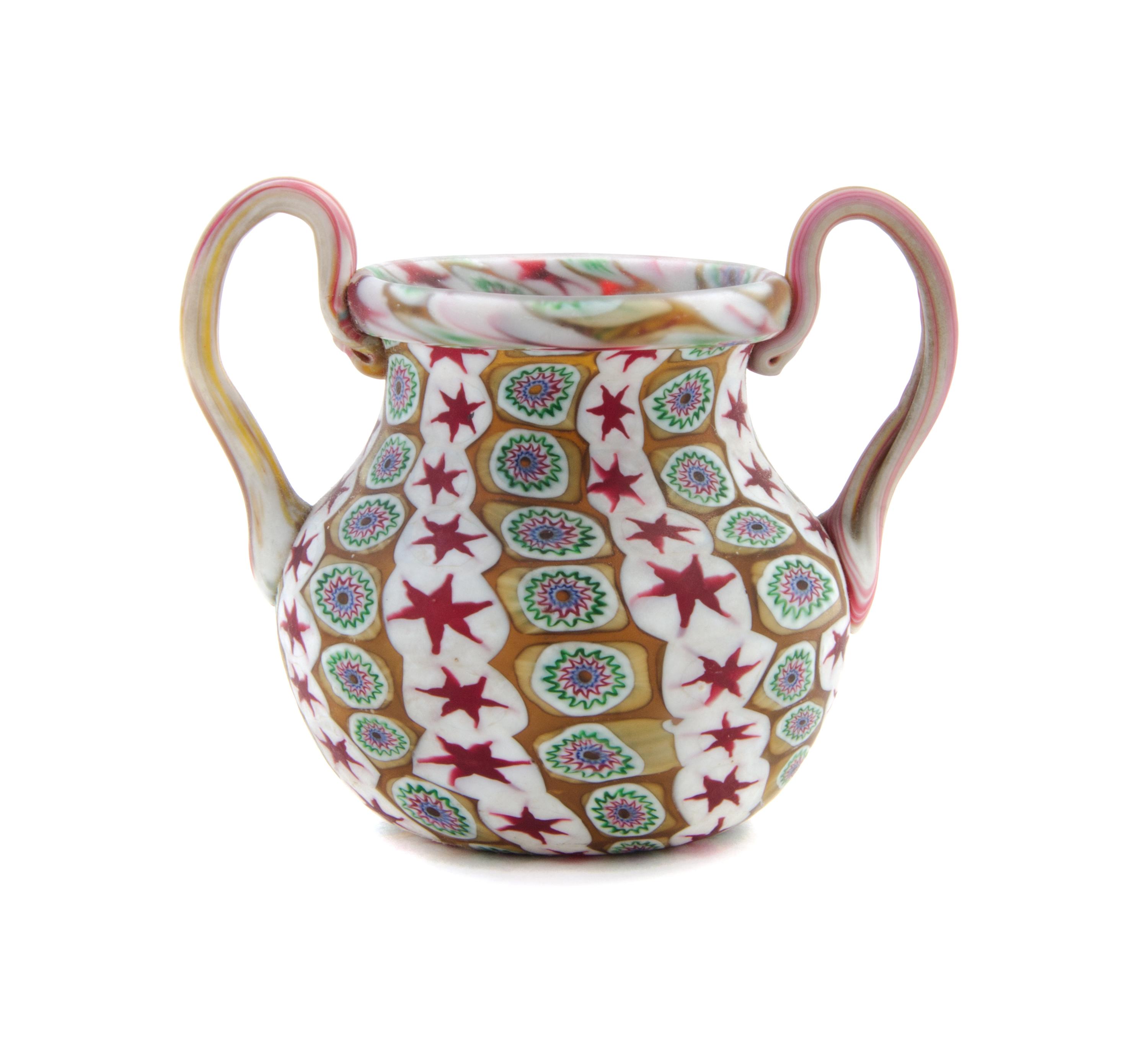 A Venetian Millefiori Glass Vase Height 3 3/4 inches. — 20TH CENTURY