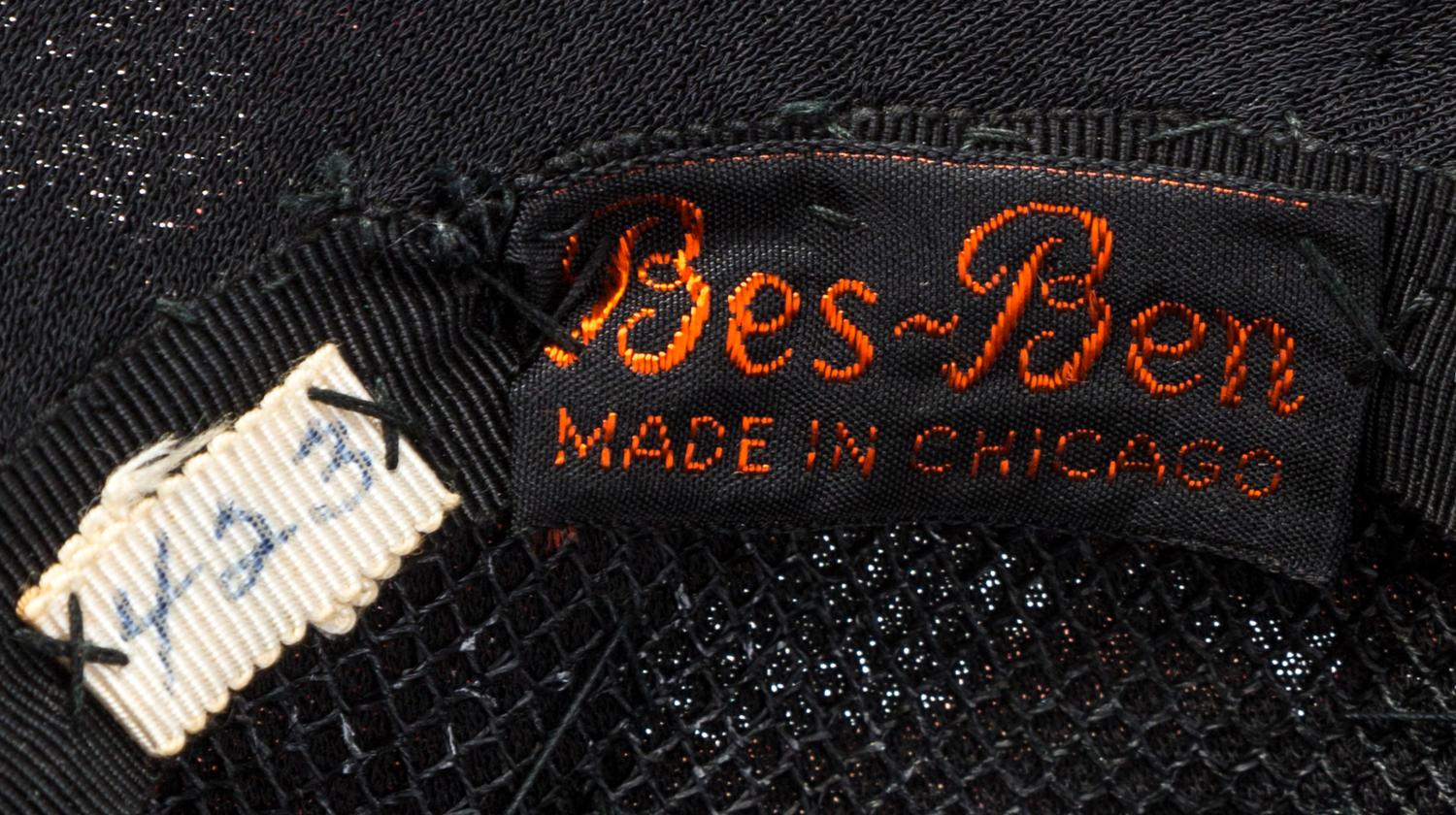 A Bes-Ben Black Silk Butterfly Hat,