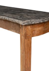 A Louis XVI Provincial Stained Fruitwood Marble-Top Console Table