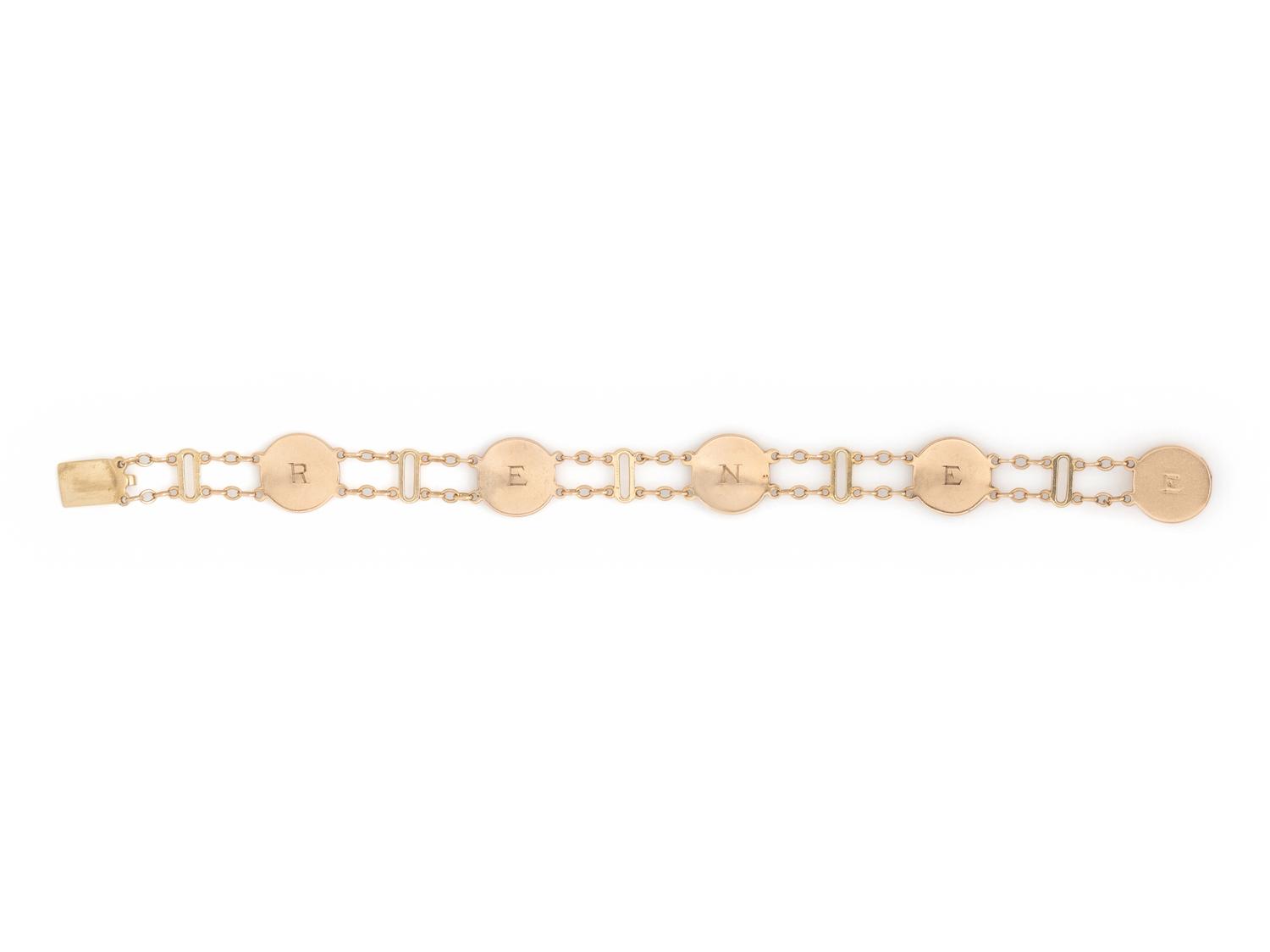 YELLOW GOLD AND ENAMEL NAUTICAL FLAG BRACELET