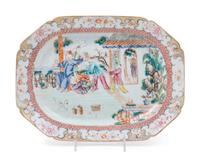 A Chinese Export Famille Rose Porcelain Covered Tureen and Underplate