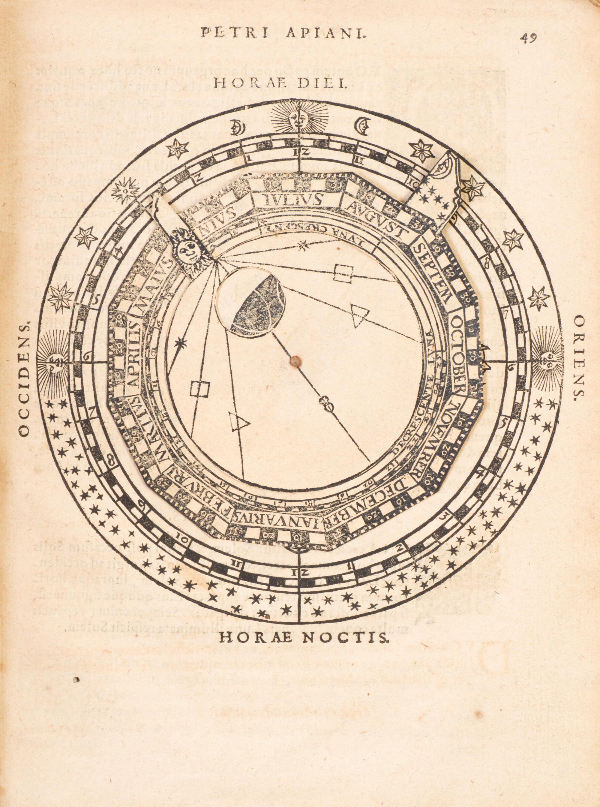 (ASTRONOMY) APIANUS, PETRUS. Cosmographia. Cologne, 1574. With 5 plates, 4 with volvelles.