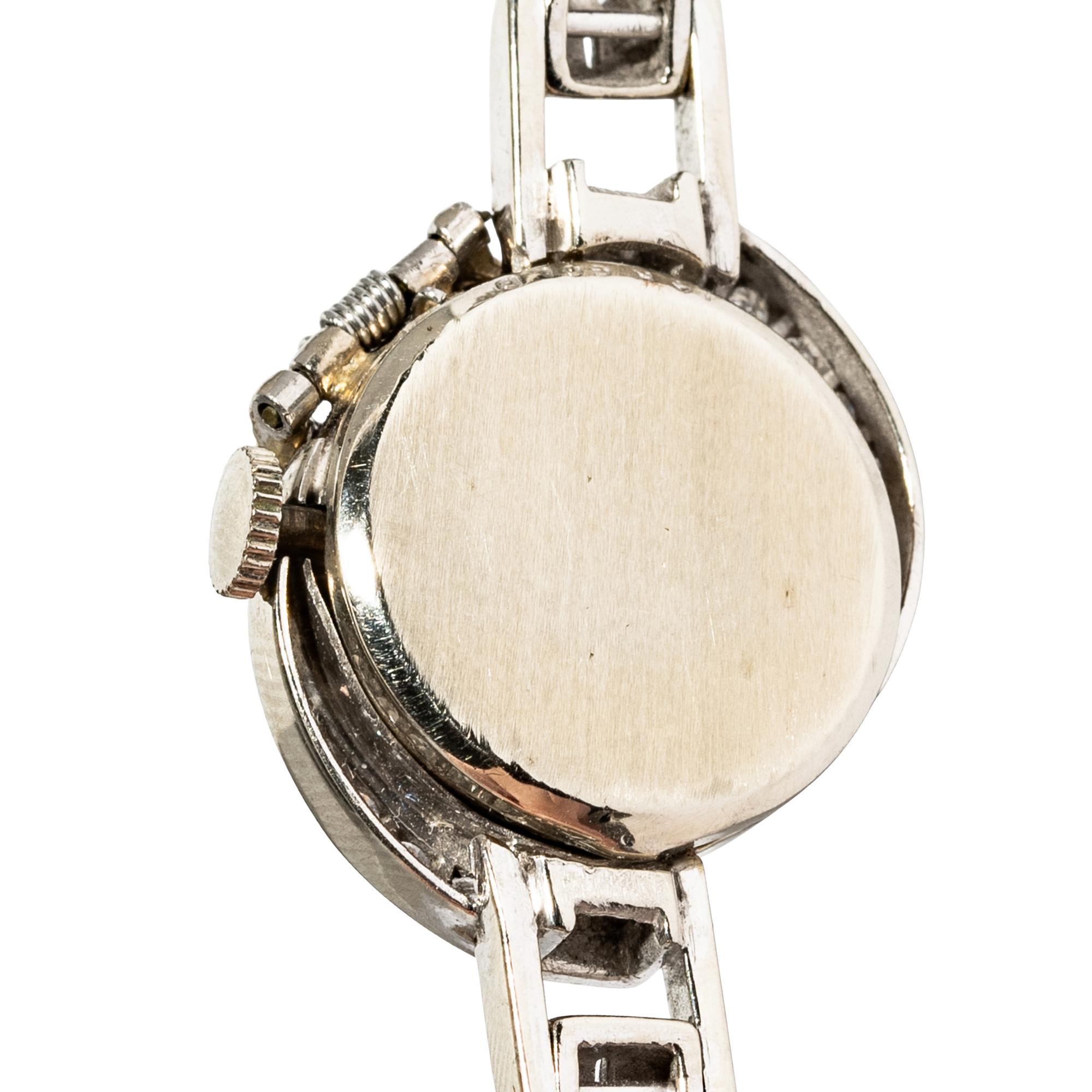 HAMILTON, 14K WHITE GOLD AND DIAMOND SURPRISE WATCH