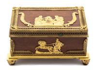 Neoclassical Style Gilt Metal Mounted Mahogany Box Height 3 1/4 x width 6 1/2 inches. — 19TH/20TH CENTURY