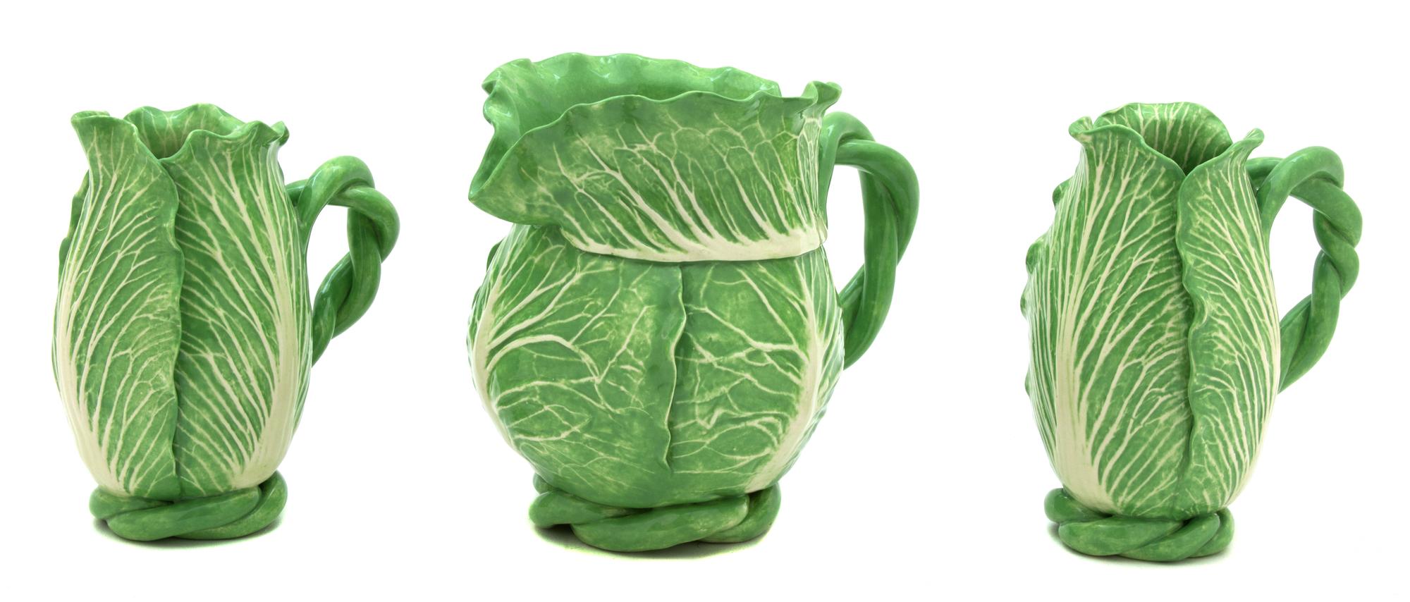 Three Pieces of Dodie Thayer Lettuce Ware Height of first 6 x diameter 4 1/2 inches. — 20TH CENTURY
