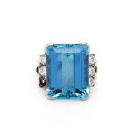 Aquamarine and Silver Ring