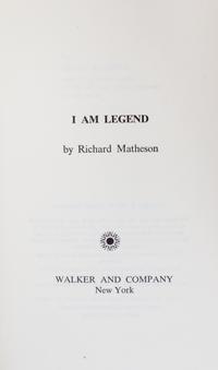 MATHESON, RICHARD. I Am Legend. New York, 1970. First hardcover edition.