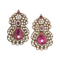 RUBY AND DIAMOND EARCLIPS