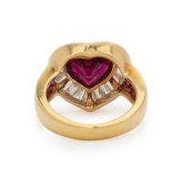 YELLOW GOLD, RUBY, AND DIAMOND RING