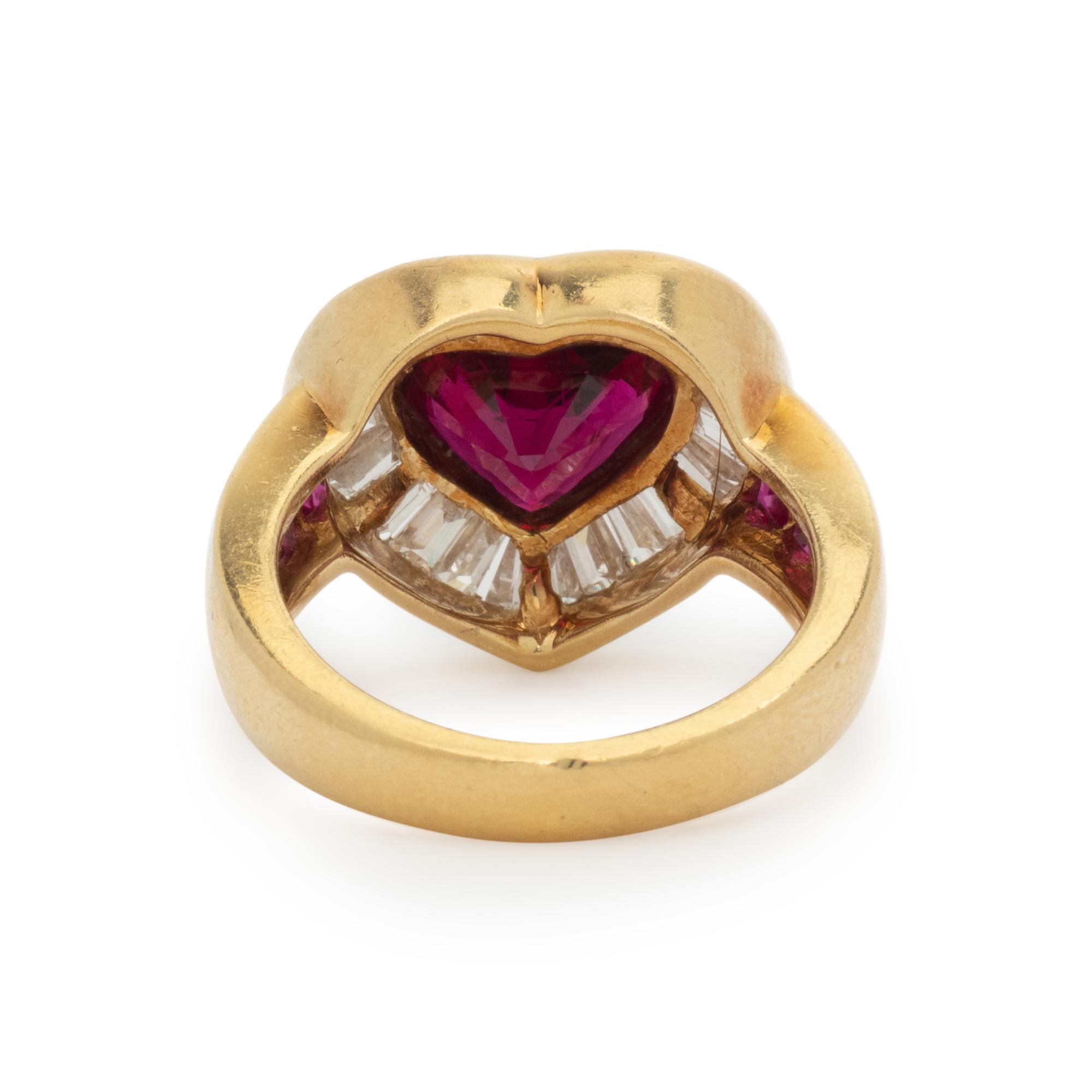 YELLOW GOLD, RUBY, AND DIAMOND RING