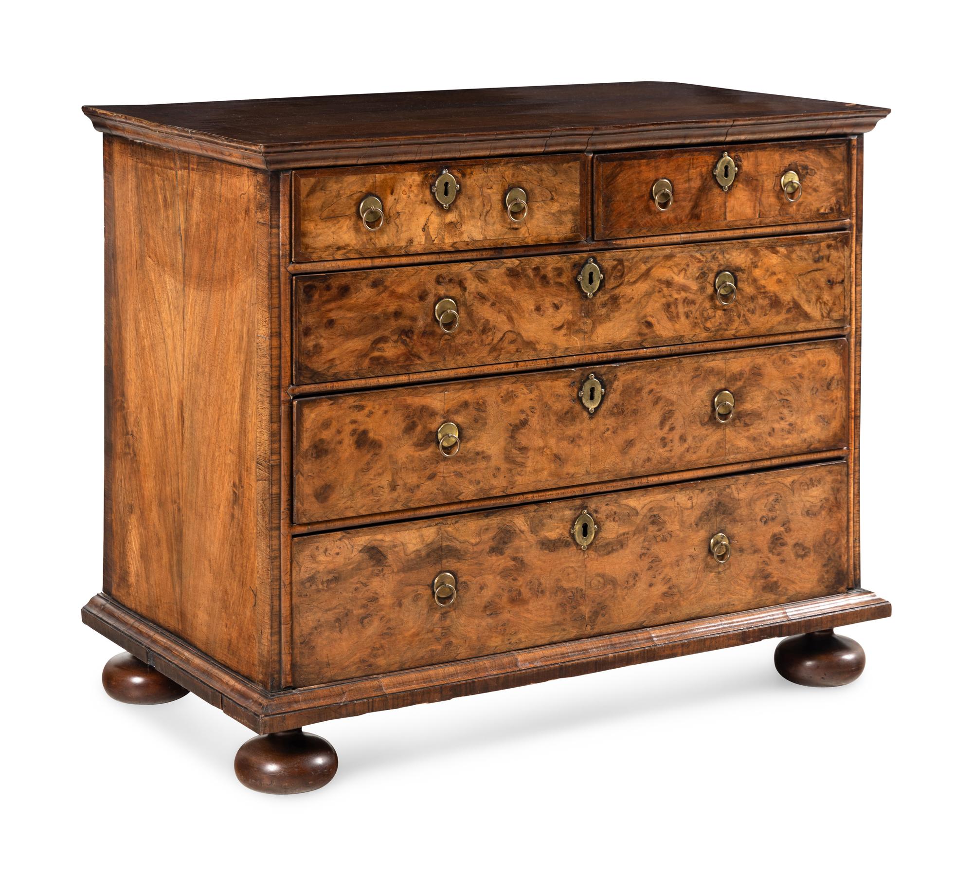 A George II Walnut Chest of Drawers