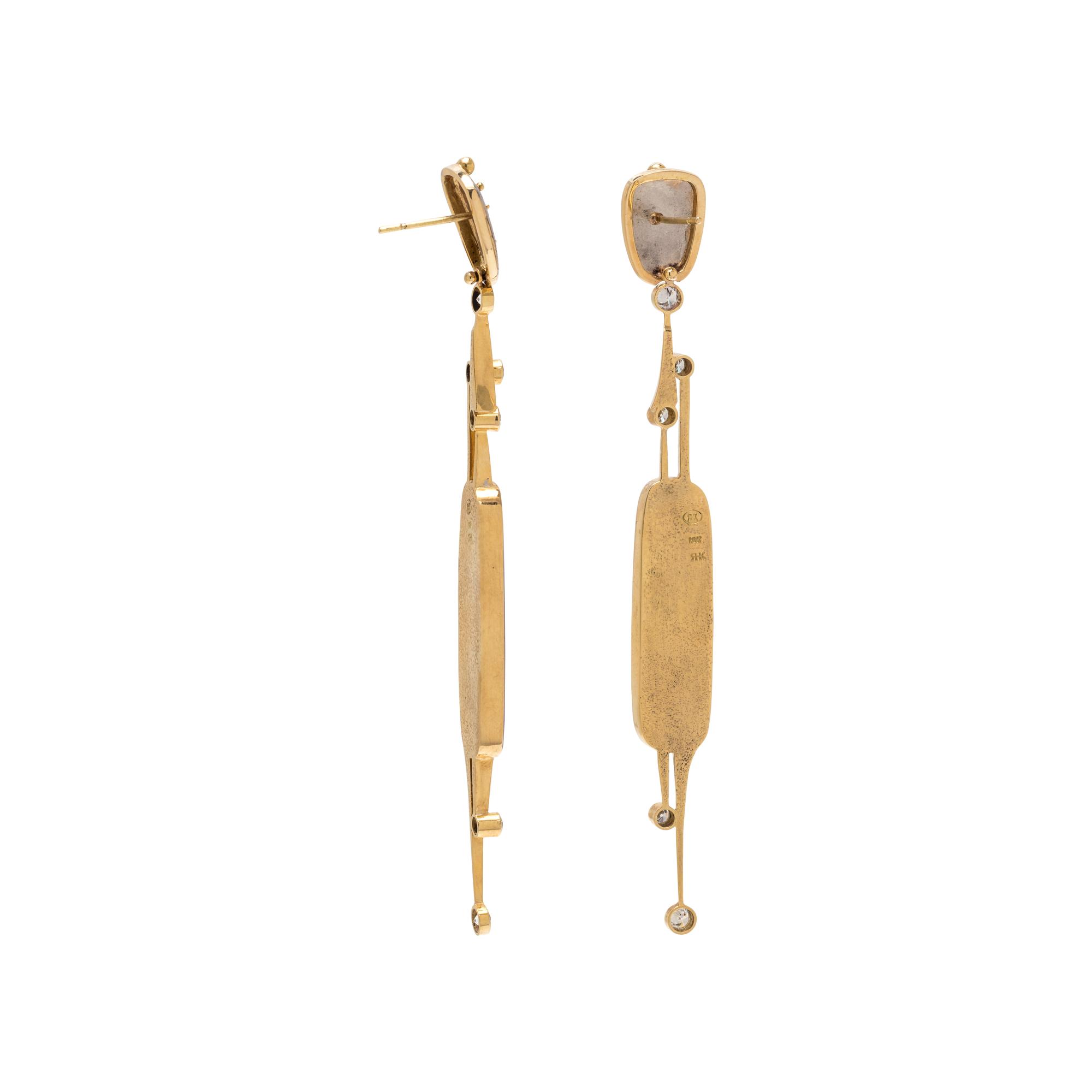 RICHARD KIMBALL, DIAMOND AND OPAL DOUBLET EARRINGS