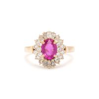 PINK SAPPHIRE AND DIAMOND RING