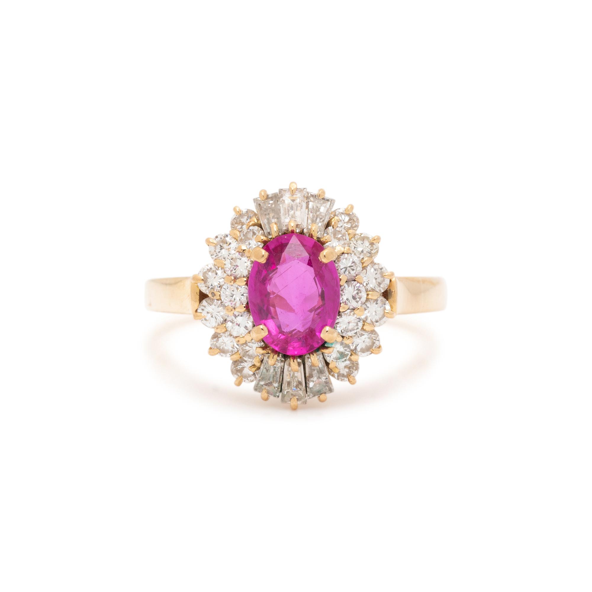 PINK SAPPHIRE AND DIAMOND RING