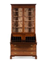 A George III Mahogany Bureau Bookcase