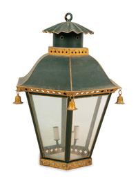 A Parcel Gilt Tôle Hall Lantern
